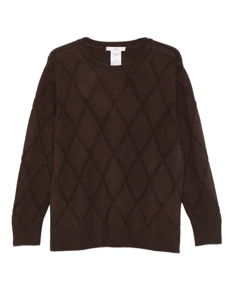 Marina Rinaldi MRSTritone Pullover mit Diamant-Pointelle - Braun Braun