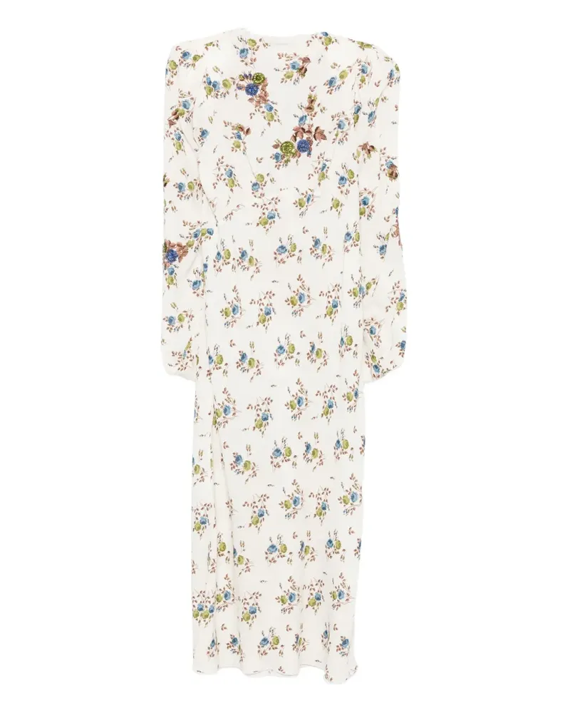 N° 21 Kleid floral-print midi dress - Weiß Weiß