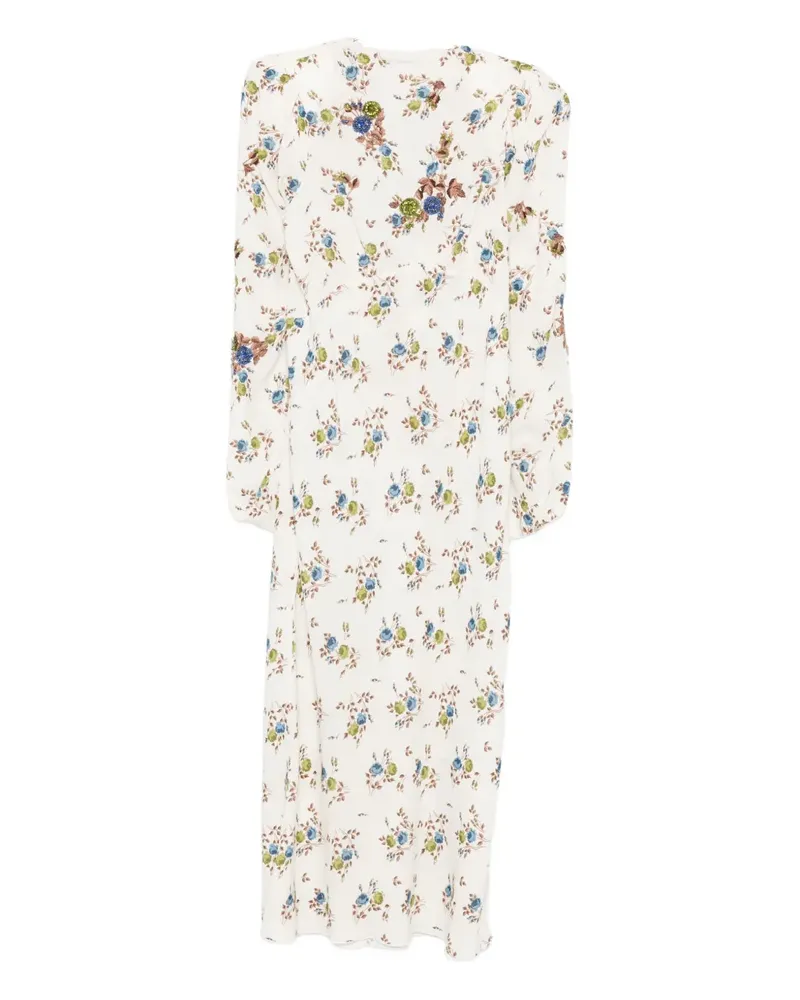 N° 21 Kleid floral-print midi dress - Weiß Weiß