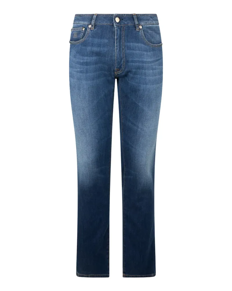 MOORER faded five-pocket jeans - Blau Blau