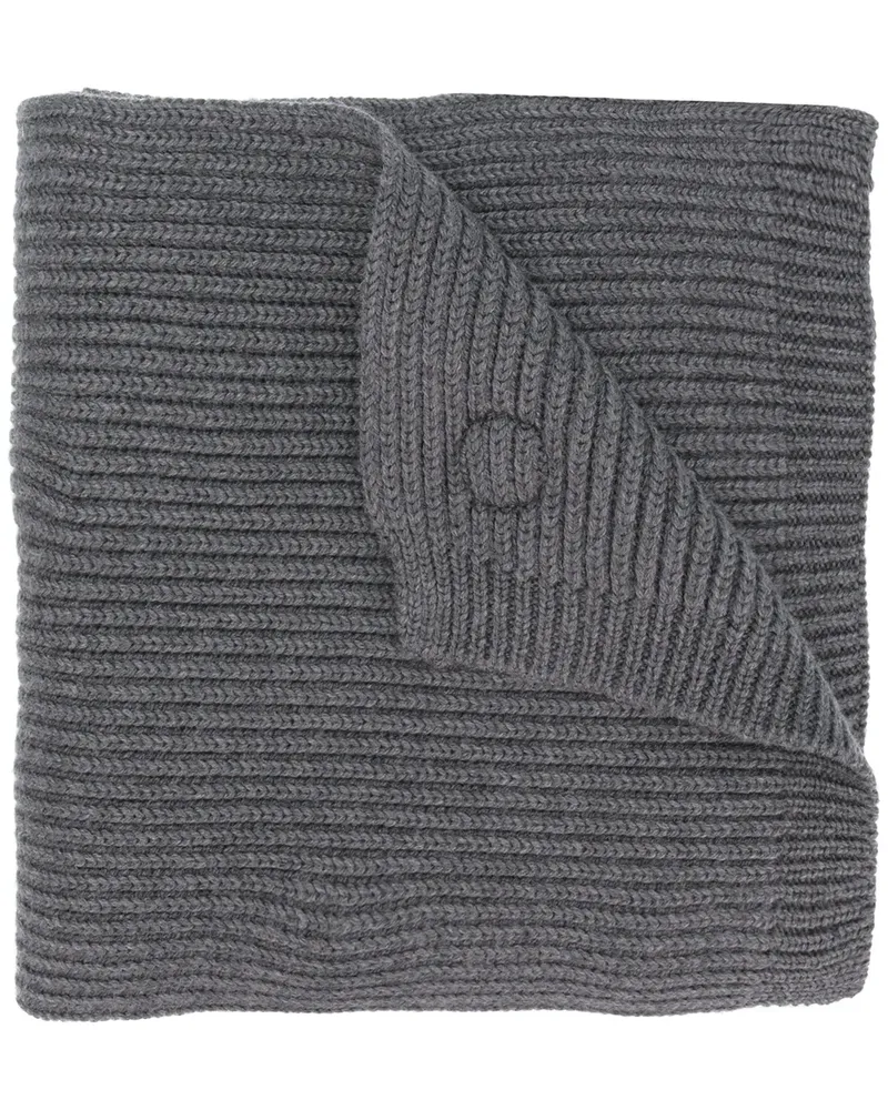 Dsquared2 Gerippter Wollschal mit Patch - Grau Grau