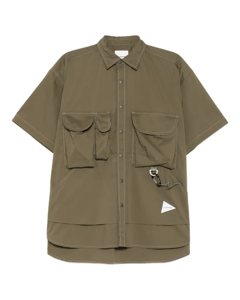 and wander multi-pocket short-sleeve shirt - Grün Grün