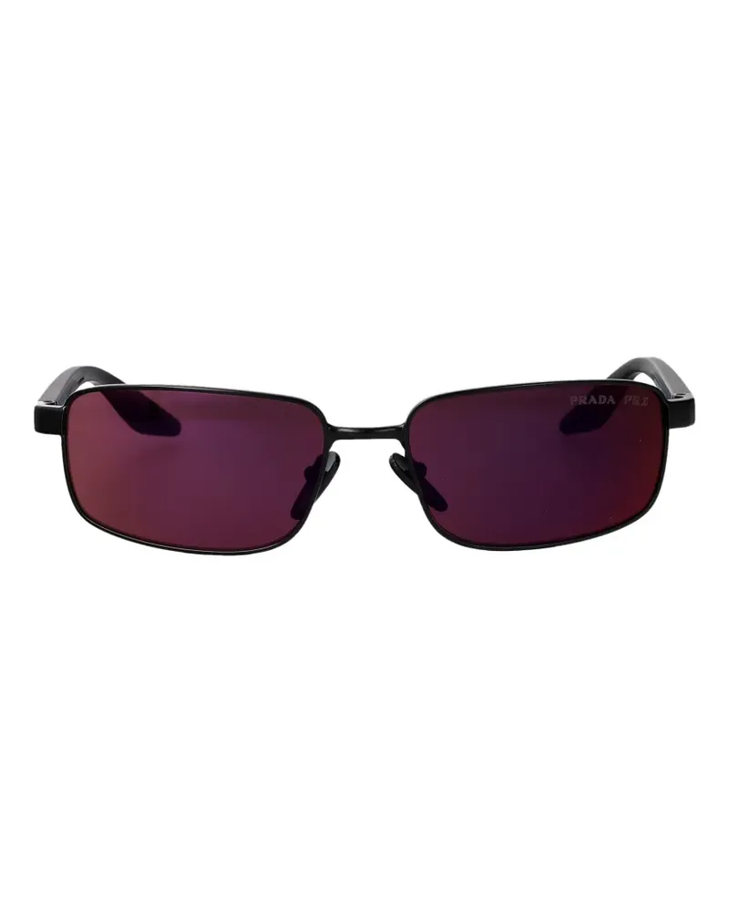 Prada Sonnenbrille mit eckigem Gestell - Schwarz Schwarz