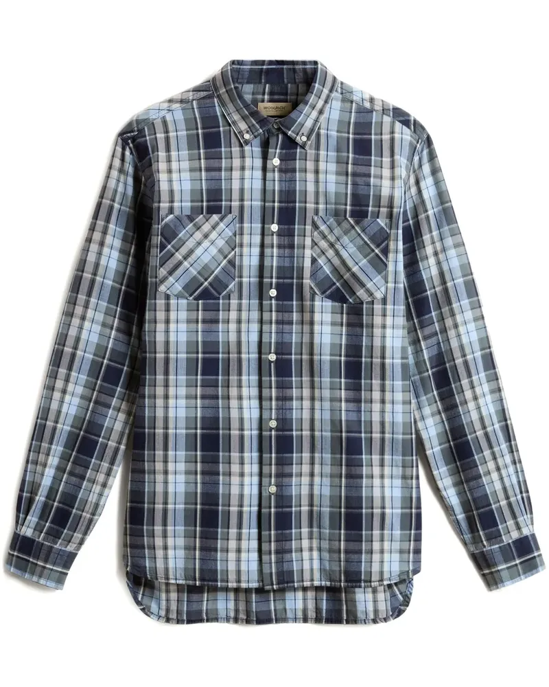 Woolrich Madras Hemd - Blau Blau