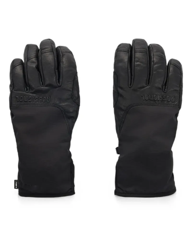 Rossignol Skihandschuhe mit Klettverschluss und Logo-Prägung - Schwarz Schwarz
