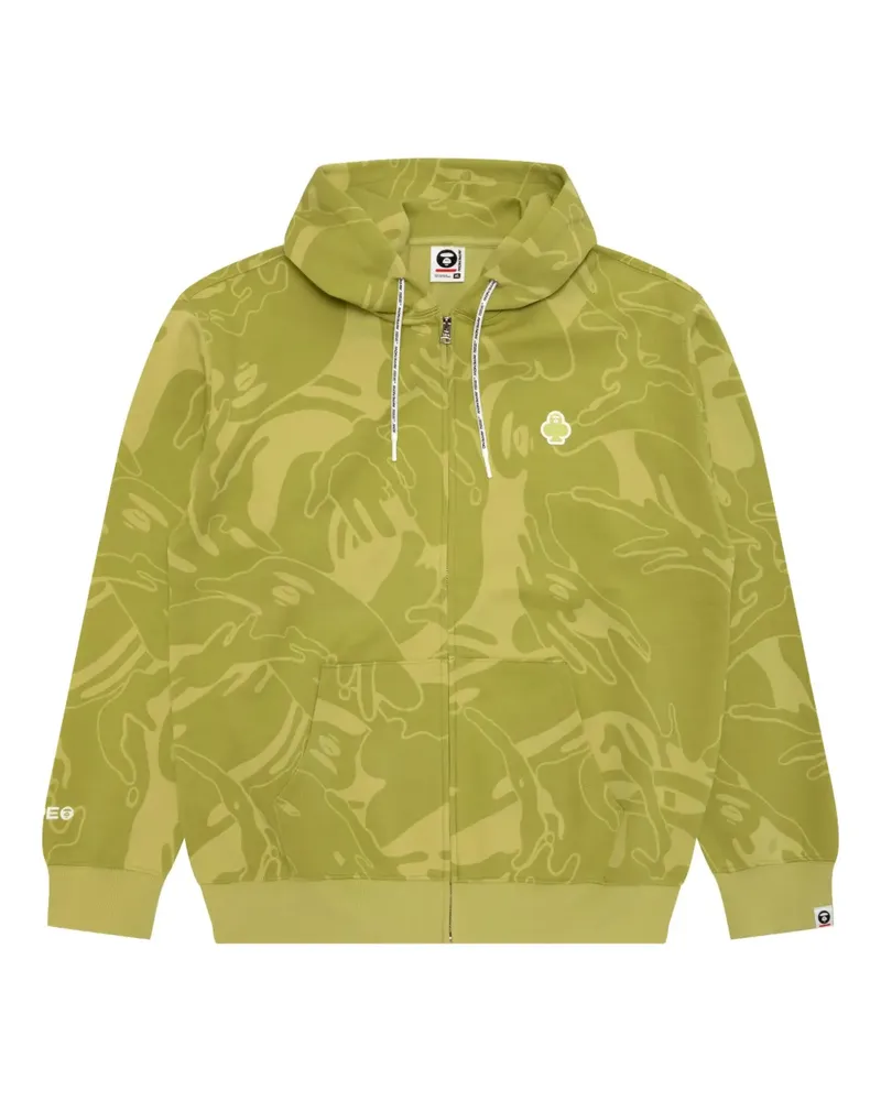 BAPE Kapuzenjacke mit abstraktem Print - Grün Grün