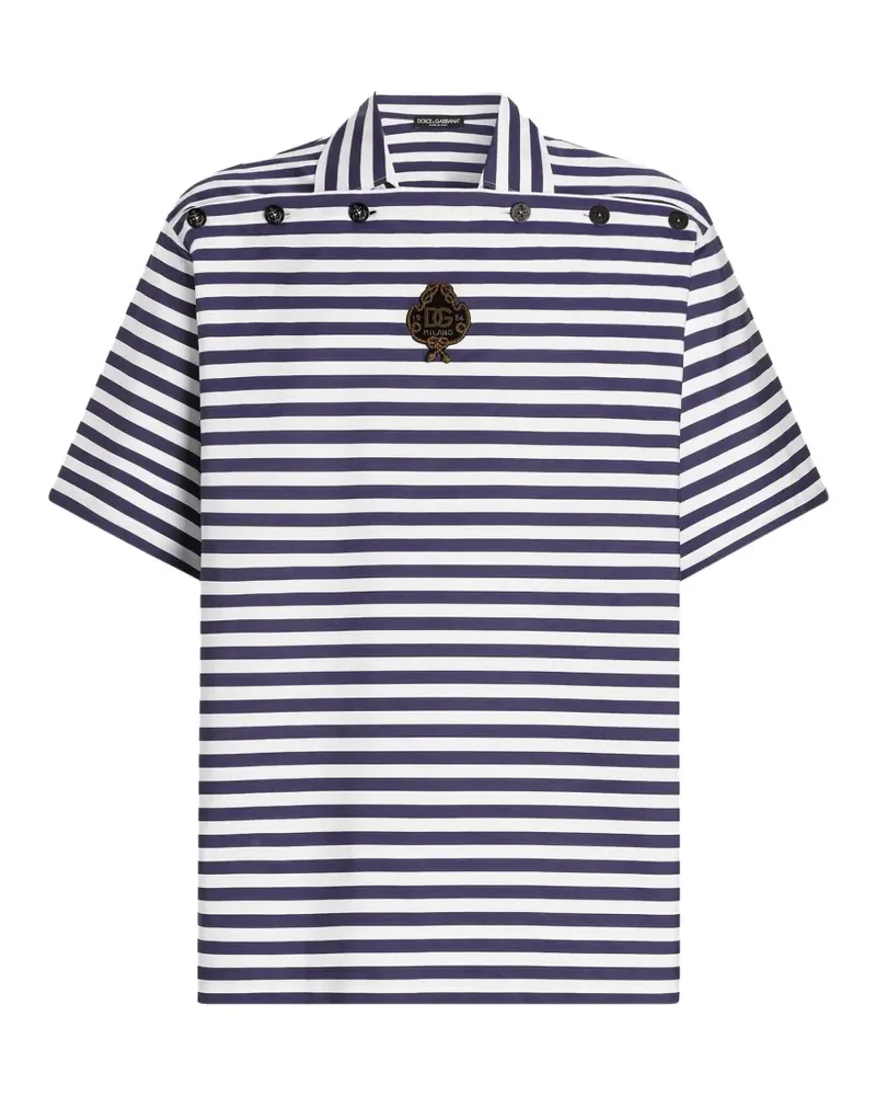 Dolce & Gabbana Gestreiftes Poloshirt - Blau Blau