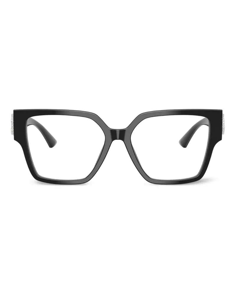 Jimmy Choo Eckige Brille mit Kristallen - Schwarz Schwarz