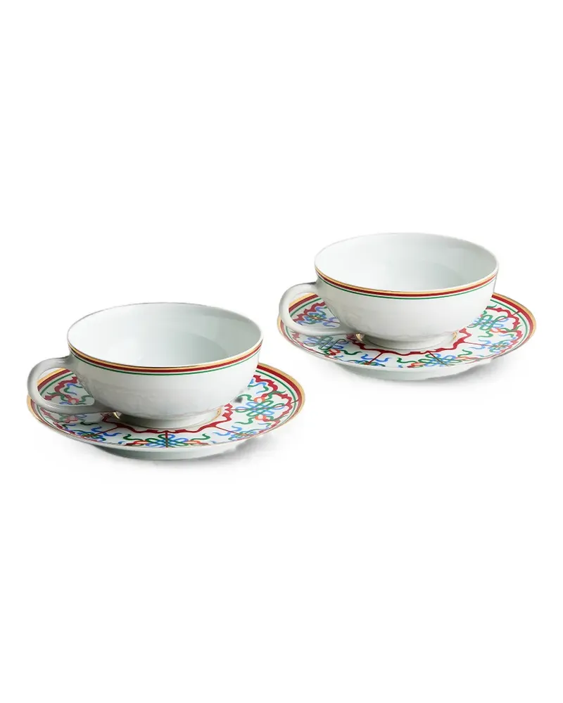 Shanghai Tang Golden Ripples Kaffeetassen-Set - Weiß Weiß
