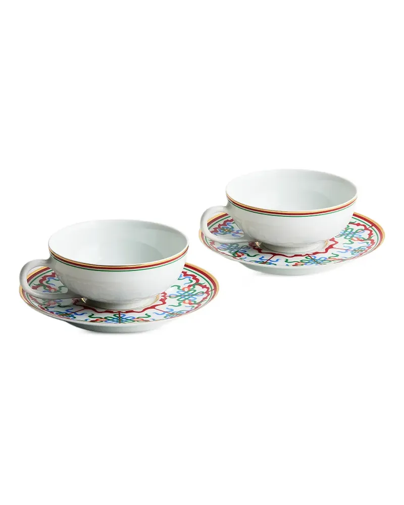 Shanghai Tang Golden Ripples Kaffeetassen-Set - Weiß Weiß