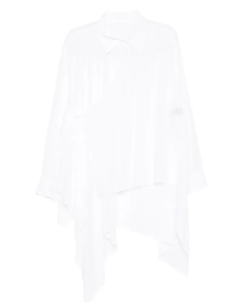 Yohji Yamamoto asymmetric wrap shirt - Weiß Weiß
