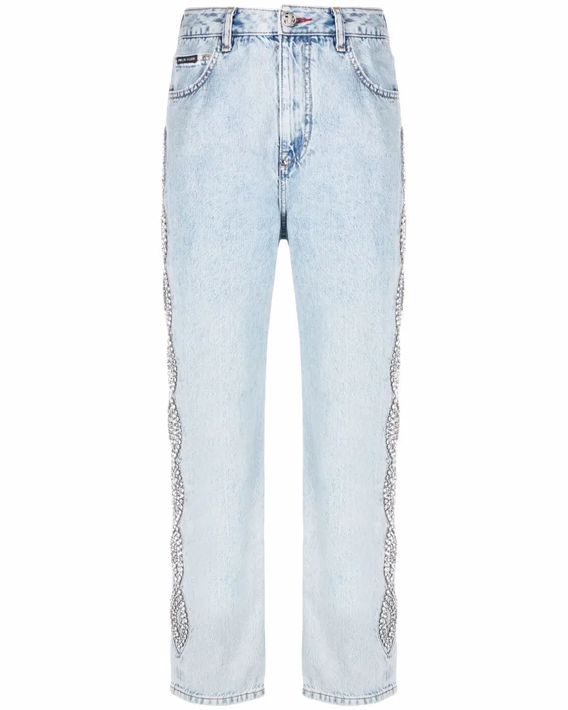 Philipp Plein Jeans mit Kristallen Blau