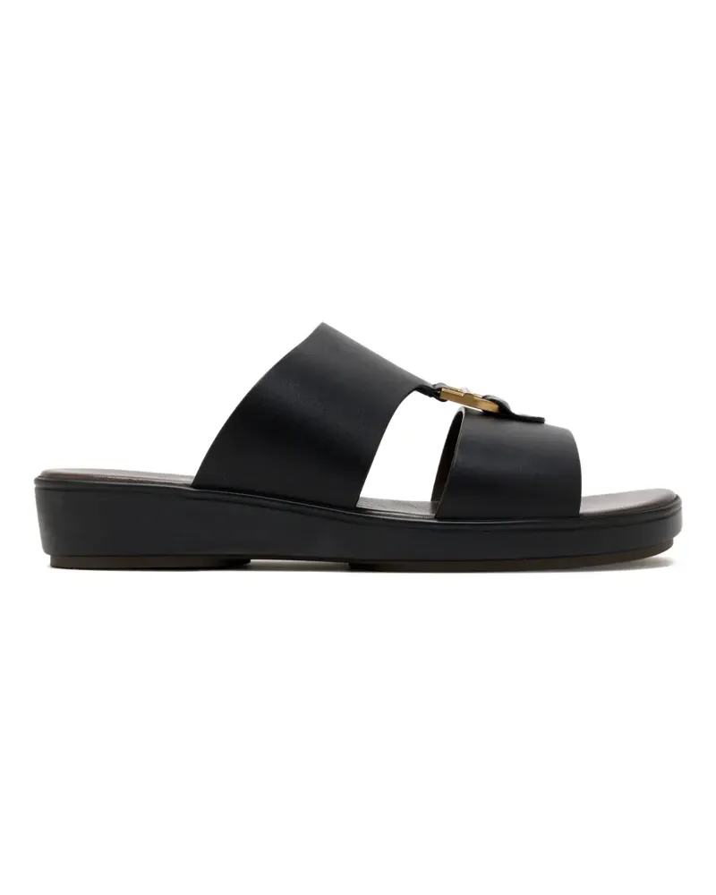 Brunello Cucinelli buckle-detail leather sandals - Schwarz Schwarz