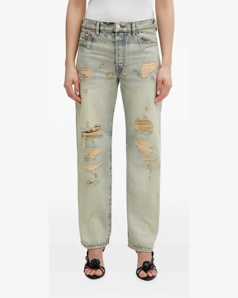Kenzo distressed-effect straight-leg jeans - Blau Blau