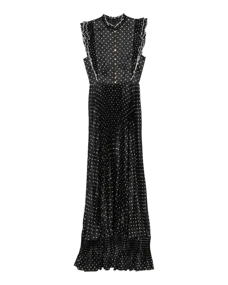 Self-Portrait sleeveless polka dot maxi dress - Schwarz Schwarz