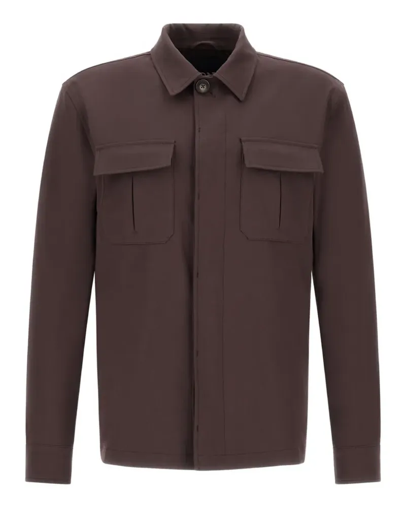 Herno Hemdjacke aus Gabardine - Braun Braun