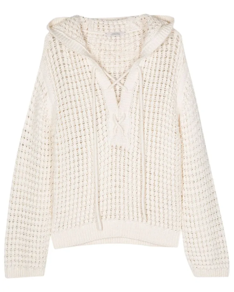 Dorothee Schumacher Kapuzenpullover in Lochstrick - Weiß Weiß