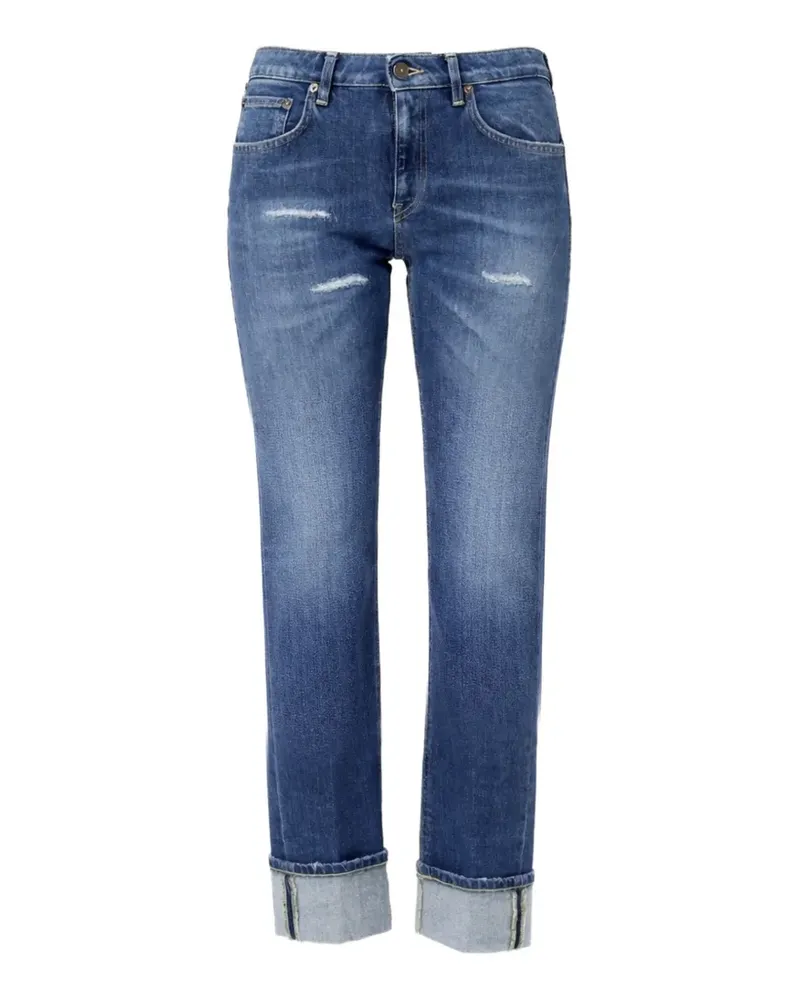 Dondup Cropped-Jeans im Distressed-Look - Blau Blau