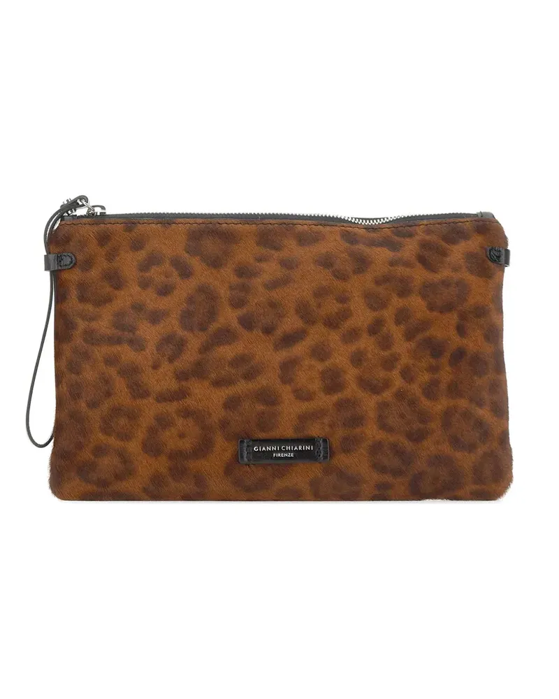 Gianni Chiarini Hermy animalier-print clutch bag - Braun Braun