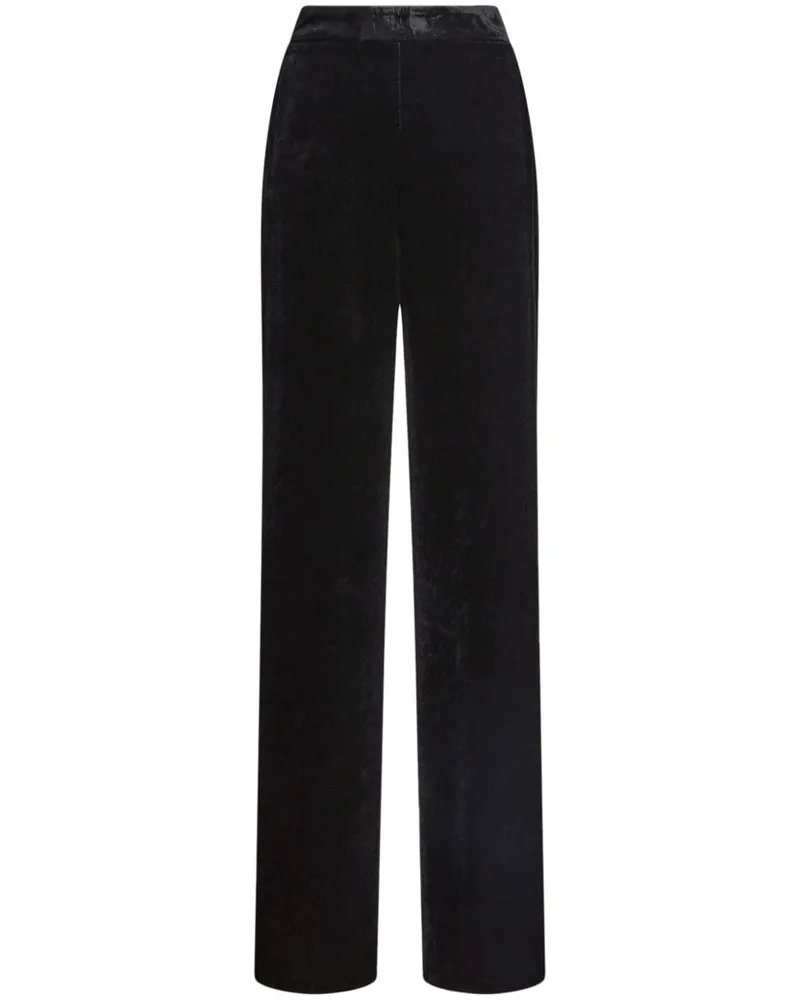 Etro Straight-Leg-Hose in Samtoptik - Schwarz Schwarz