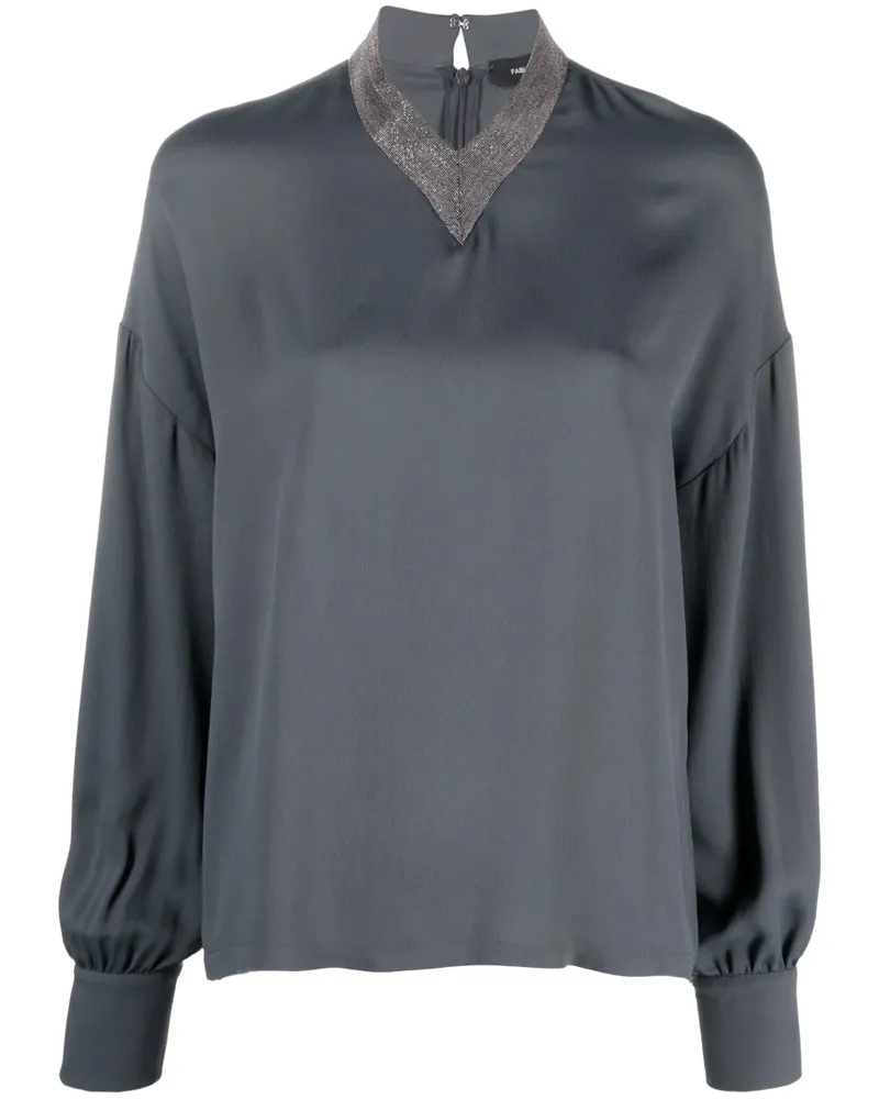 Fabiana Filippi Bluse mit Perlen - Grau Grau