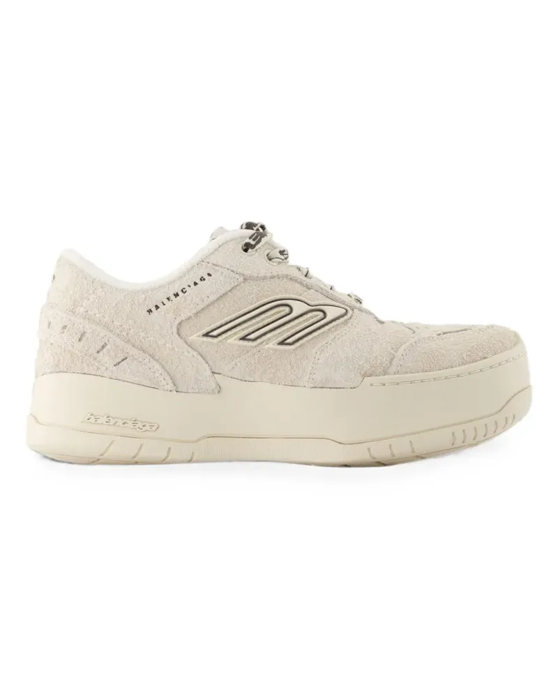 Balenciaga Hamptons Plateau-Sneakers aus Wildleder in Beige/Schwarz - Nude Nude