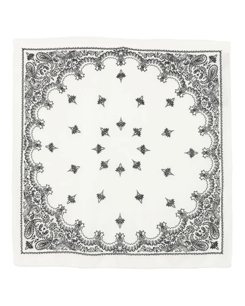 CENERE GB Bandana mit Paisley-Print - Weiß Weiß
