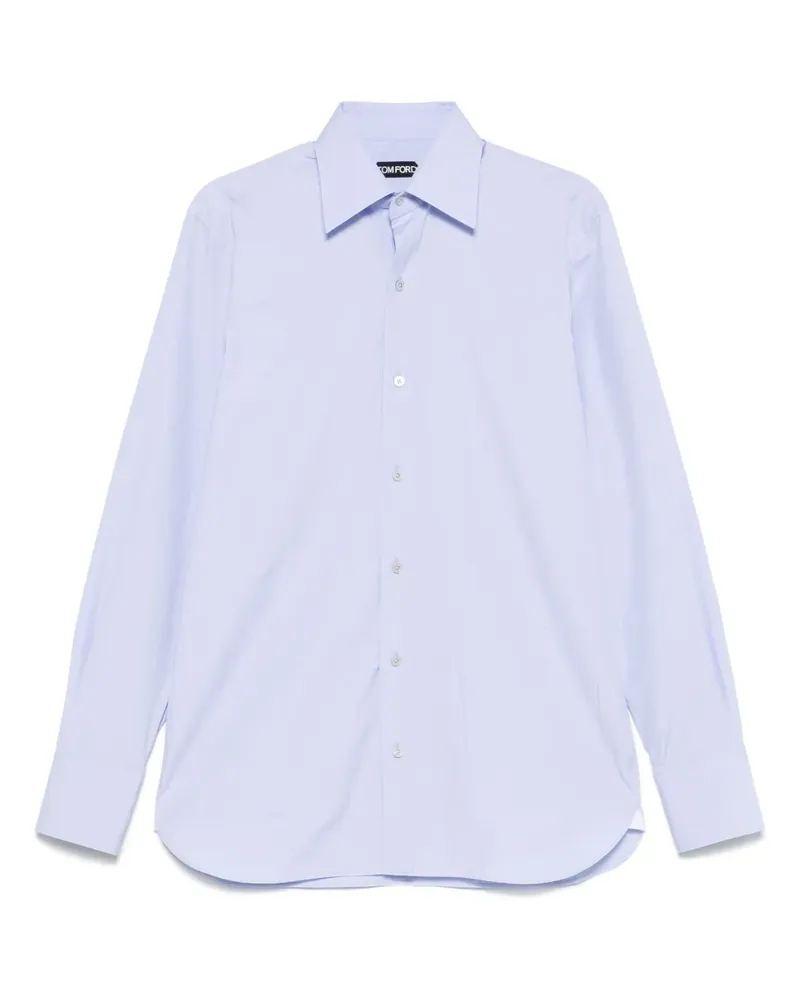Tom Ford Popeline-Hemd mit klassischem Schnitt - Blau Blau