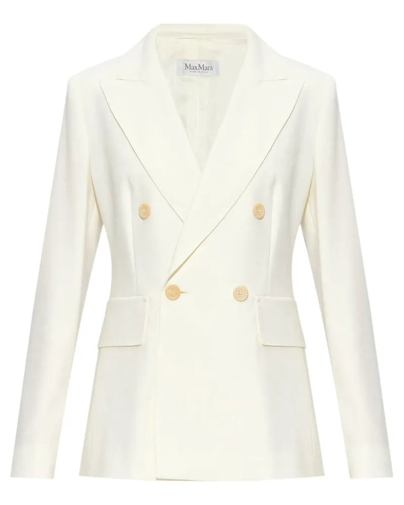 Max Mara Doppelreihiger Blazer - Weiß Weiß