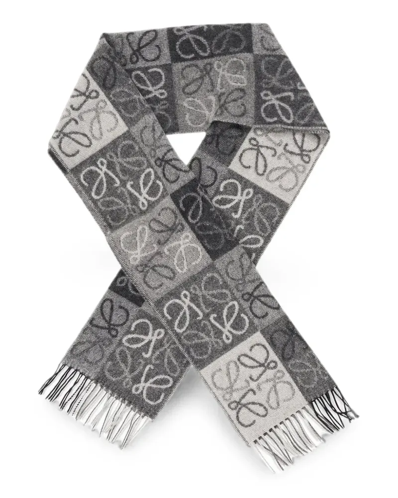 Loewe Anagram fringed scarf - Schwarz Schwarz