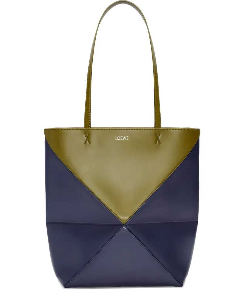 Loewe Puzzle Fold geometric panelled tote bag - Blau Blau