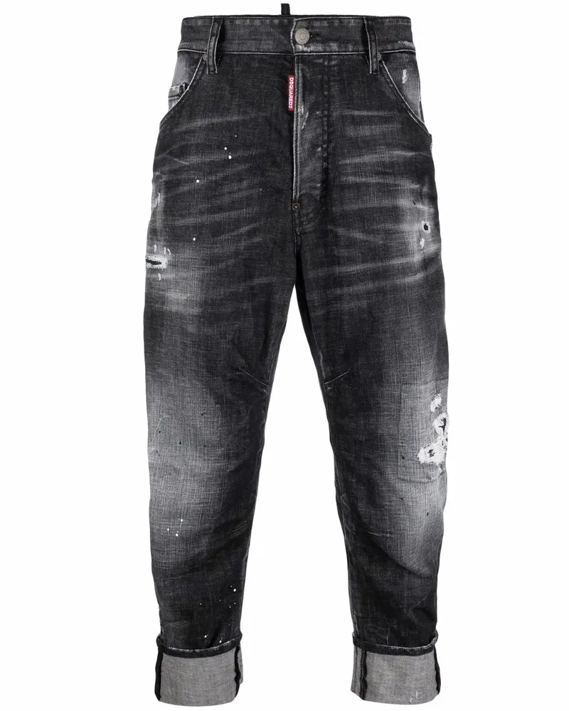 Dsquared2 Jeans mit Logo-Patch - Schwarz Schwarz