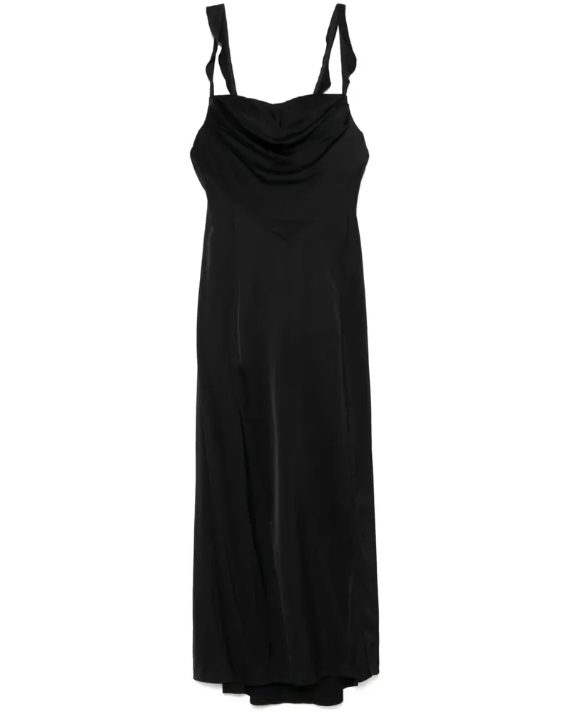 Maje Maxikleid mit Satin-Finish - Schwarz Schwarz
