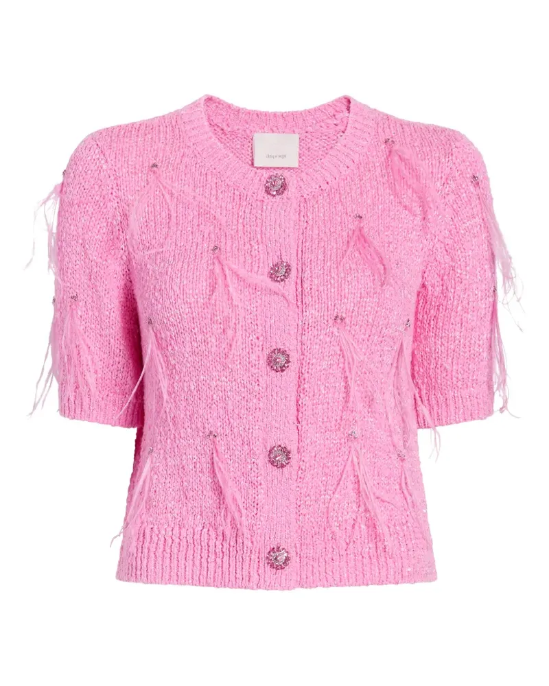 Cinq à Sept Coralie Cardigan mit Federn - Rosa Rosa