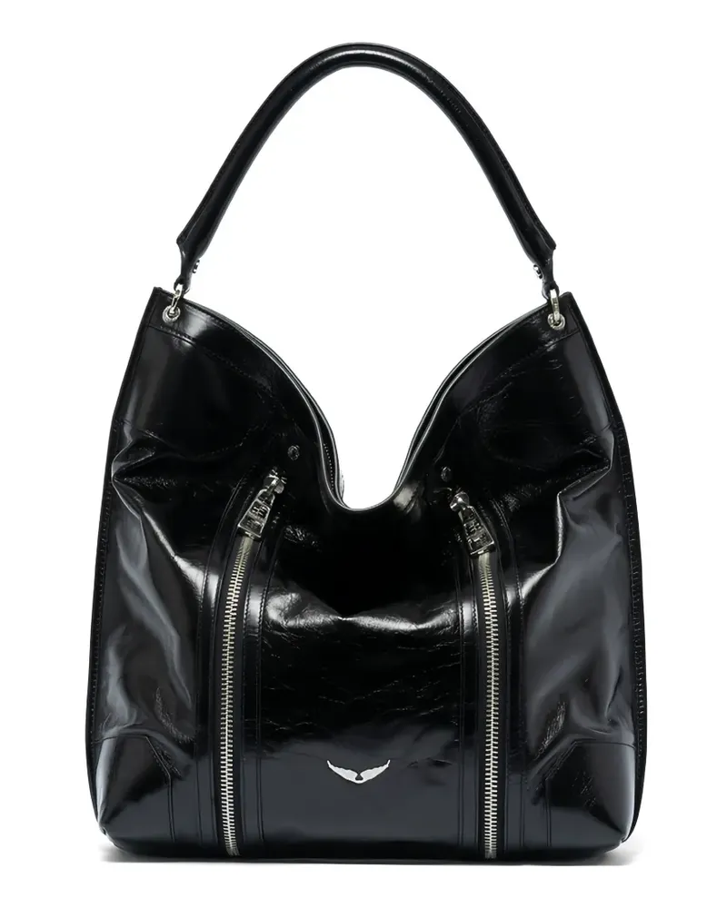 Zadig & Voltaire Sunny patent leather shoulder bag - Schwarz Schwarz