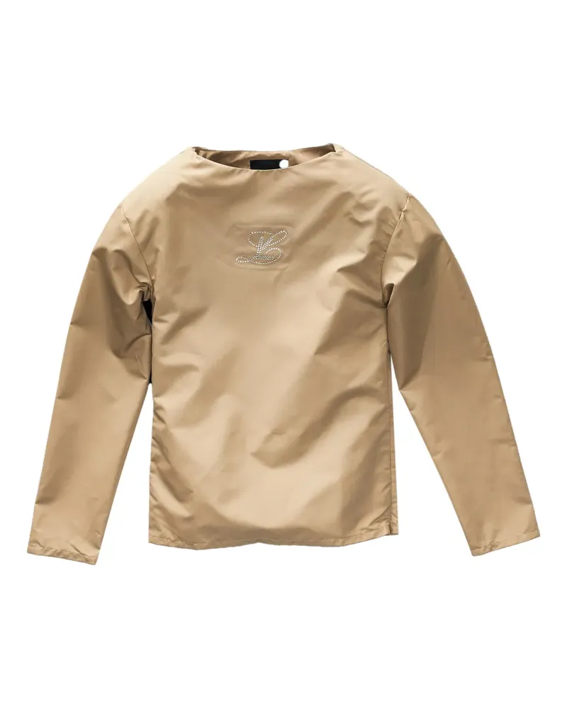 Luar Bluse mit Strass-Logo - Nude Nude