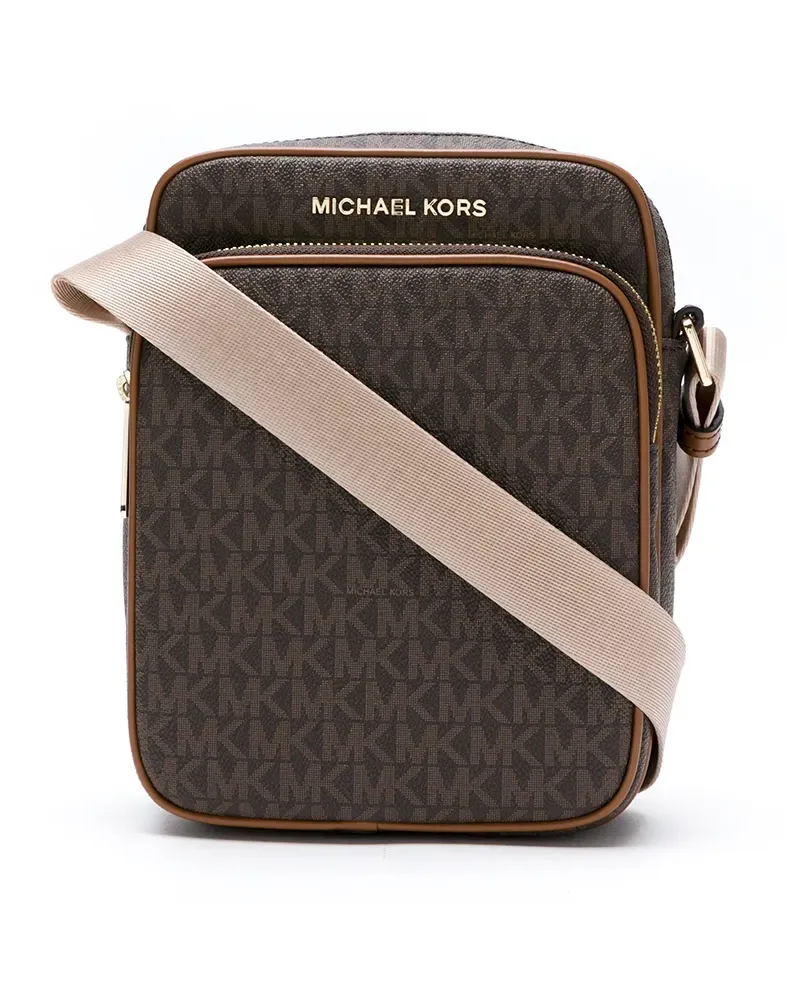 Michael Kors JET SET TRAVEL MEDIUM FLIGHT BAG CROSSBODY - Braun Braun