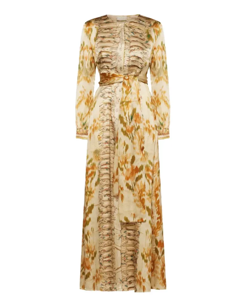 Pierre-Louis Mascia Gerüschtes Mutka Maxikleid - Nude Nude