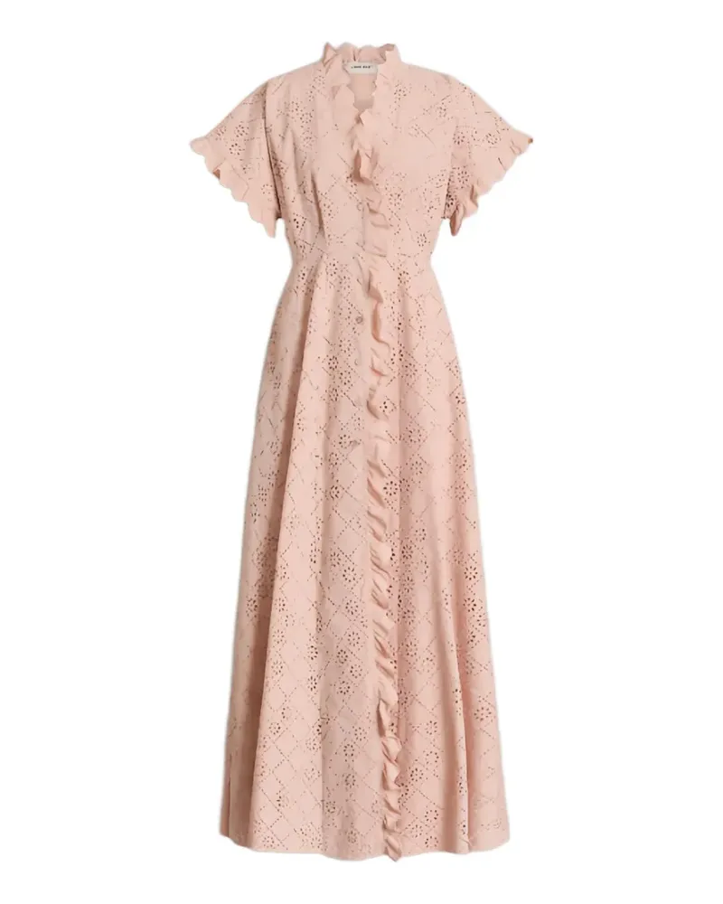 Alberta Ferretti Gerüschtes Kleid mit Lochmuster - Rosa Rosa