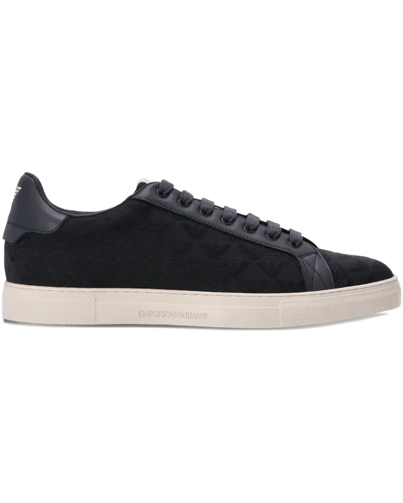 Emporio Armani Sneakers mit Logo-Muster - Blau Blau