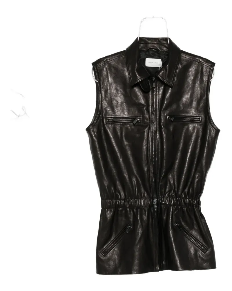 Magda Butrym Stretchweste aus Schafsleder - Schwarz Schwarz