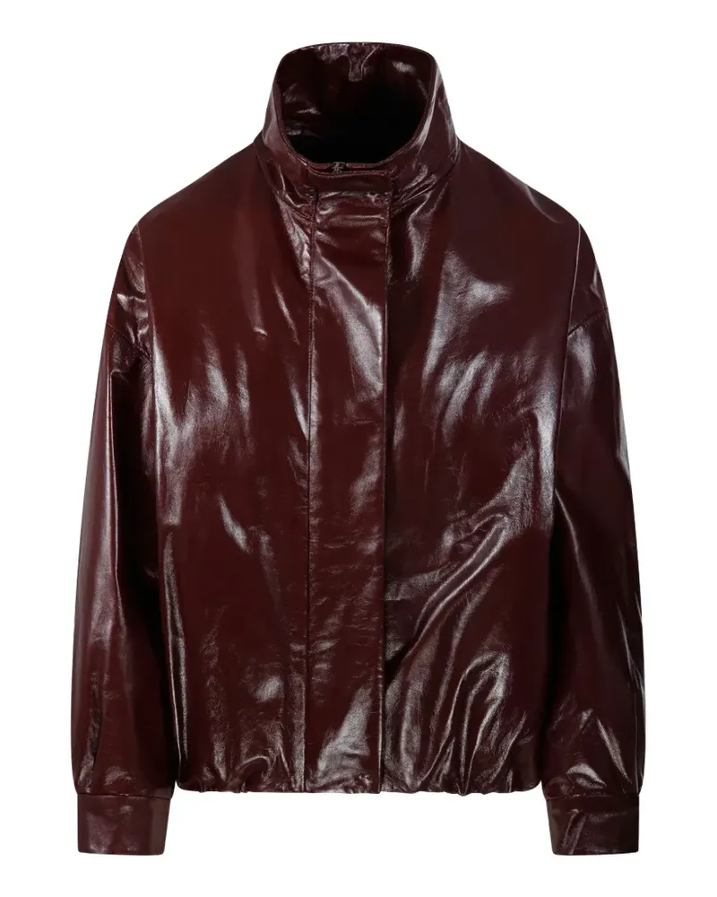 Salvatore Santoro Stehkragen-Jacke mit elastischem Saum - Rot Rot