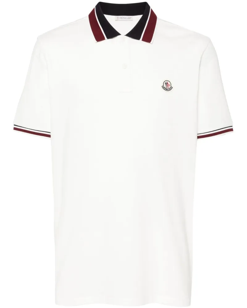 Moncler Poloshirt mit Logo-Patch - Weiß Weiß
