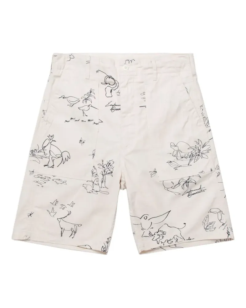 Engineered Garments Shorts mit grafischem Print - Nude Nude