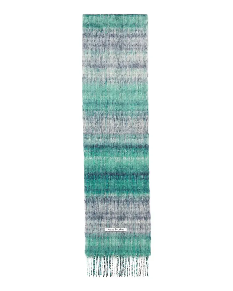 Acne Studios Schal aus Mohär mit Fransen - Grün Grün
