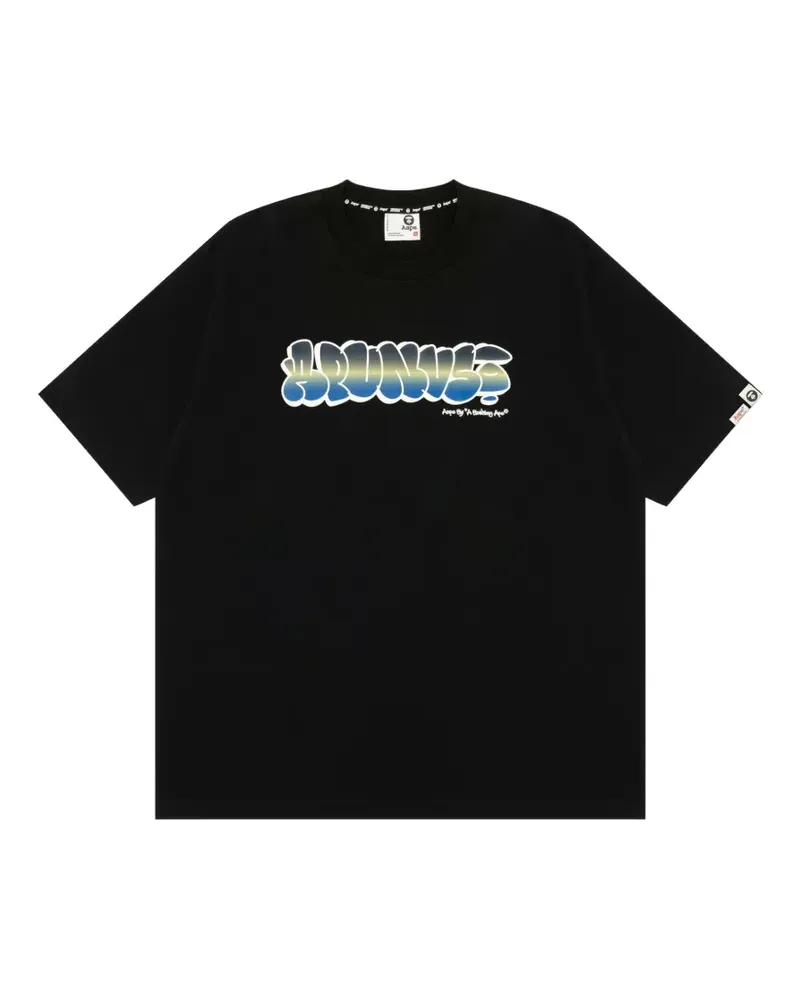BAPE AAPEUNVS T-Shirt mit Graffiti-Effekt - Schwarz Schwarz