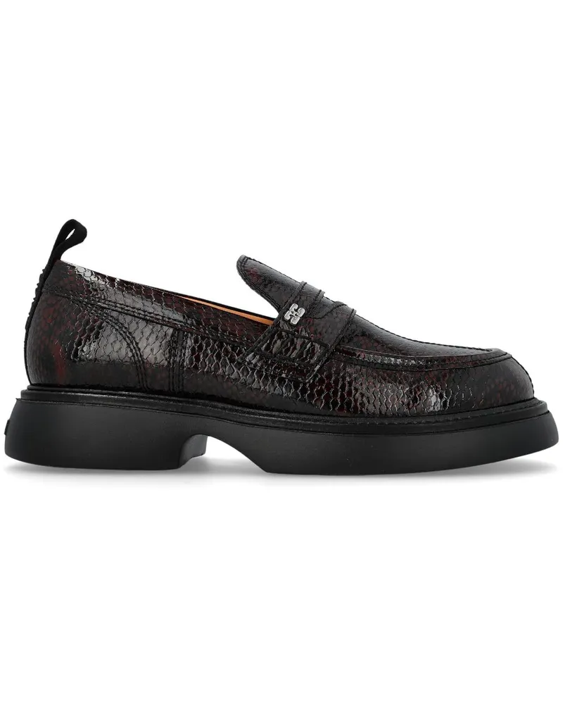 Ganni Klassische Penny-Loafer - Rot Rot