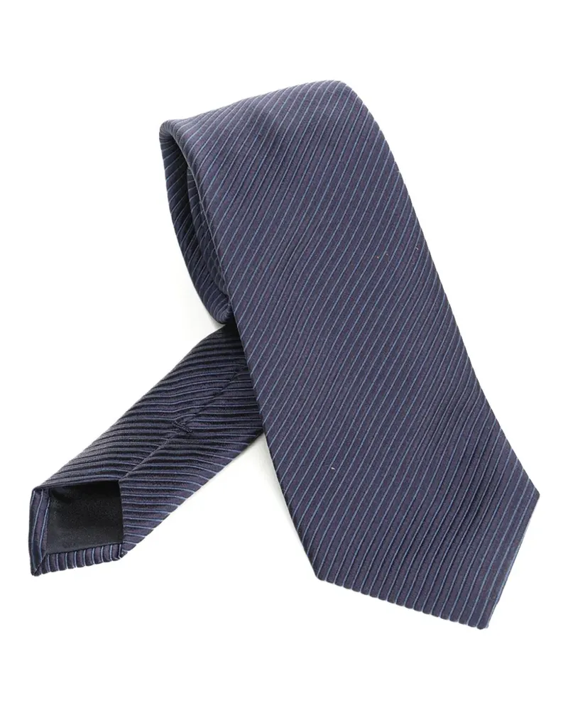Giorgio Armani Gestreifte Krawatte - Blau Blau