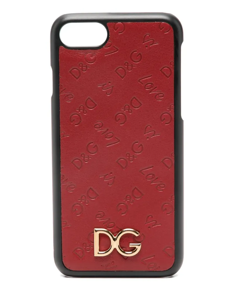 Dolce & Gabbana iPhone 7 embossed logo-plaque phone case - Rot Rot