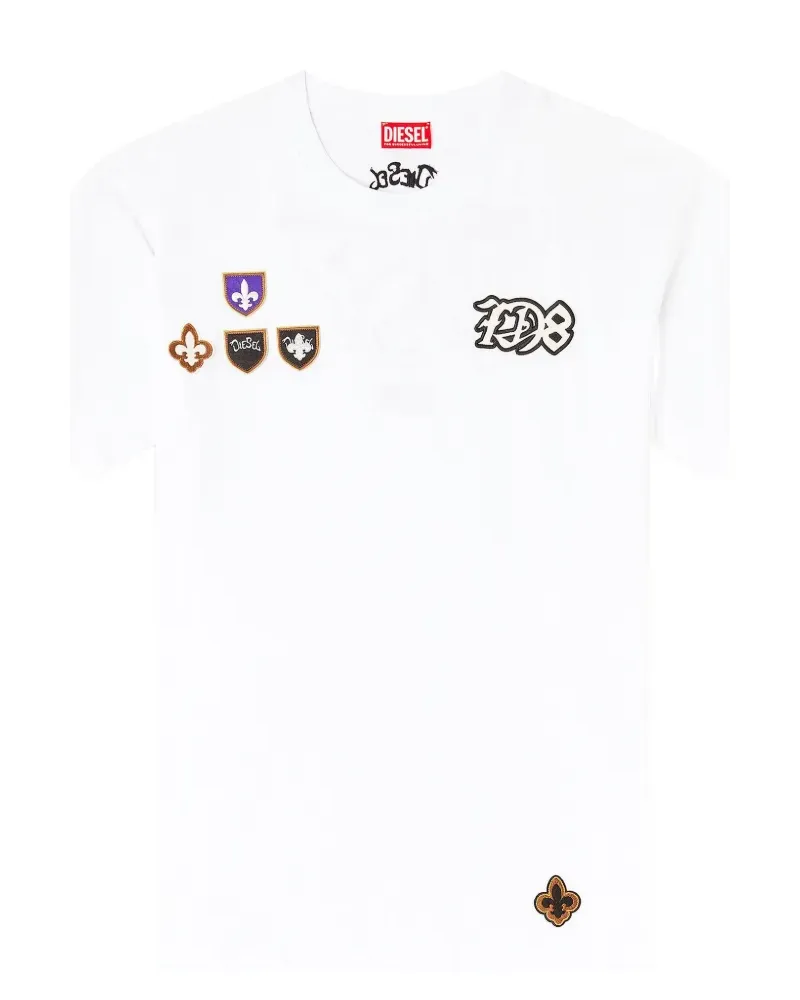 Diesel T-Norm-Cp T-Shirt mit Applikation - Weiß Weiß